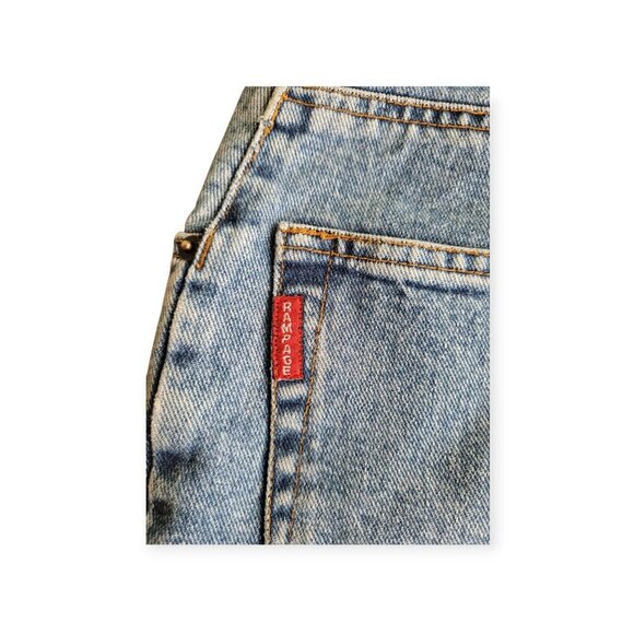 Vintage **Rampage Denim Shorts** Midwash Y2K **Button-Fly** Size 2 - Picture 6 of 9